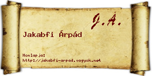Jakabfi Árpád névjegykártya