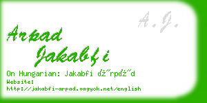 arpad jakabfi business card